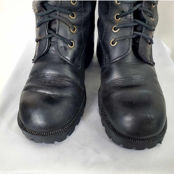 Vintage 90s Lace Up Punk Y2K Combat Boots - Picture 3 of 13